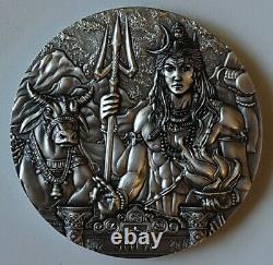 Cook Islands 2020 20$ SHIVA Ancient Gods 3 Oz UHR Antique Silver Coin