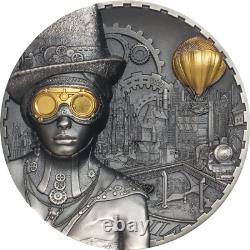 Cook Islands 2020 20$ STEAMPUNK 3 Oz Antique Finish Silver Coin