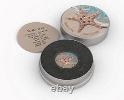 Cook Islands 2021 1$ Sea Star Beach 1 Oz Silver Coin Mint 100 Real Crystals