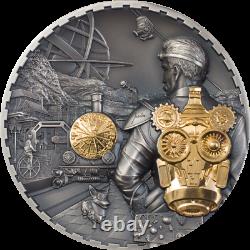 Cook Islands 2021 20$ JET PACK Steampunk Gilded 3 Oz Silver Coin