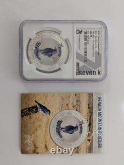 Cook Islands 2021 Nevada Mountain Bluebird 1 oz Silver MS 70 NGC Coin