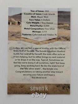Cook Islands 2021 Nevada Mountain Bluebird 1 oz Silver MS 70 NGC Coin