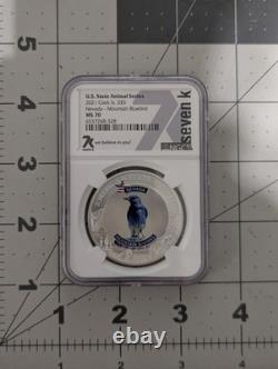 Cook Islands 2021 Nevada Mountain Bluebird 1 oz Silver MS 70 NGC Coin