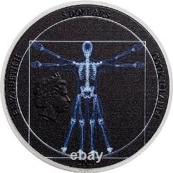 Cook Islands 2021 X-Ray Vitruvian Man $5 silver coin 1 oz