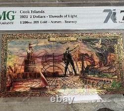 Cook Islands 2022 $2 TWO Threads of Light Story/Bravery 1/200 oz. 999 Gold