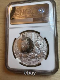 Cook Islands 2022 $5 Delaware Grey Fox MS70 NGC Silver Coin