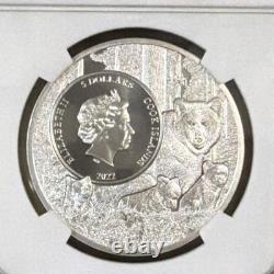 Cook Islands 2022 $5 U. S. State Animal Nebraska Meadowlark MS70 NGC