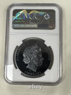 Cook Islands 2022- Rhodium Plated- In Memoriam Queen Elizabeth- NGC PR 70 UltCam