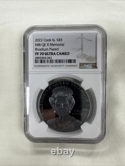 Cook Islands 2022- Rhodium Plated- In Memoriam Queen Elizabeth- NGC PR 70 UltCam