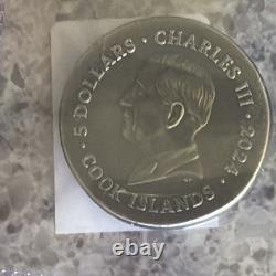 Cook Islands 2024 5 Dollars Silver Coin 0.9999 Fineness Charles III