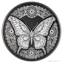 Cook Islands 2025 $5 1oz Silver Butterfly Obsidian Black (Box & COA) Other