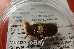 Cook Islands 25 Dollars Gold (4g. 99999) PP 2008 Papstbesuch in den USA