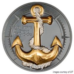 Cook Islands 2oz Anchor Rough Storms High Relief (withWindow Box) Other