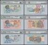 Cook Islands $3, $10, $20 Dollars, 1987, P-3s, 4s, 5s, UNC, SPECIMEN SET, PMG 65-66 EPQ