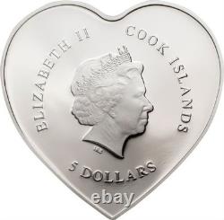 Cook Islands $5 2019 Happy valentine's day Swarovski Silver Coin by CIT