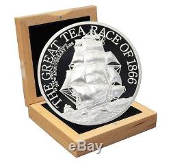 Cook Islands $5 Dollars, 1 oz. Silver Proof Coin, 2016, Anniv of the Great Tea Race