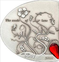 Cook Islands 5 Dollars 2011 Silver Antique finish The Seeds of Love