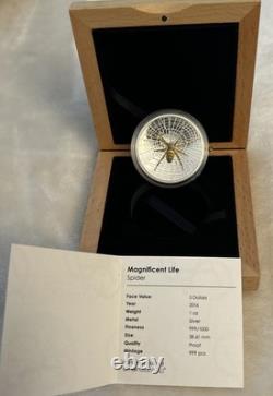 Cook Islands 5 Dollars 2016 Silver Proof 1oz Silver Magnificent Life Wasp Spider