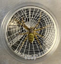 Cook Islands 5 Dollars 2016 Silver Proof 1oz Silver Magnificent Life Wasp Spider