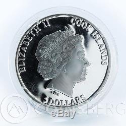 Cook Islands 5 Dollars Happy New Year Coloured Silver coin 2012