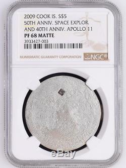 Cook Islands 5 Dollars Silver Ngc Pf 68 Moon Meteorite Apollo 11 Luna III 2009