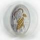 Cook Islands $ 5 Saint Christopher Silver Gilded Oval Coin with Swarovski 2009