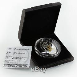 Cook Islands $ 5 Saint Christopher Silver Gilded Oval Coin with Swarovski 2009