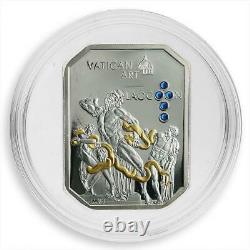 Cook Islands, $5, Vatican Art Laokoon, Swarovski crystals, silver coin, 2011