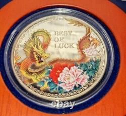 Cook Islands 5 $ Year of Dragon Best of Luck Proof oz Silver coin 2012 only 5000