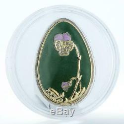 Cook Islands 5 dollars Imperial Eggs in Cloisonne Egg in Green silver 2010