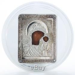 Cook Islands 5 dollars Russian Icons Virgin of Kazan silver proof 2009