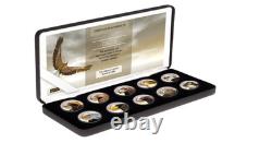 Cook Islands Eagle Colorized Eagles 10 x 4.43g Coin Set withDisplay Box withCOA