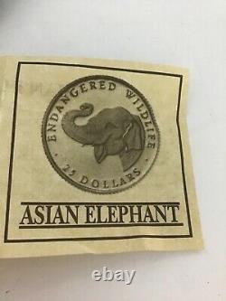 Cook Islands Endangered Wildlife Asian Elephant Legal Tender Gold Coin Charm