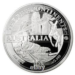 Cook Islands Five Continents $10 2011 Biggest Proof Silver Ounces in the World C