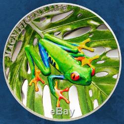 Cook Islands Magnificent Life Tree Frog 5 $ 2018 Proof Silber Baumfrosch