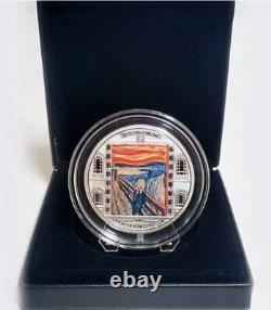Cook Islands Masterpieces of Art THE SCREAM 3oz. 999 Colorized Proof Silver Coin