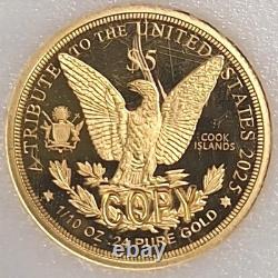 Cook Islands Morgan Dollar Gold Coin 1/10 oz of. 24 Gold 2025
