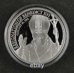 Cook Islands Silver Coin $5 Resignation Of Pope Benedict XVI 2013 Unc