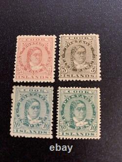 Cook Islands Stamps 1893-1899 Set Of 11 Featuring Queen Makea Takau