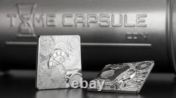 Cook Islands TIME CAPSULE Square Shaped & Warped Coin 1 Troy Oz Silver Proof
