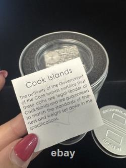 Cook Islands TIME CAPSULE Square Shaped & Warped Coin 1 Troy Oz Silver Proof