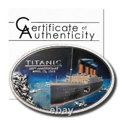 Cook Islands Titanic 100th Anniversary Embedded Piece of Coal $5 2012 Silver Cro