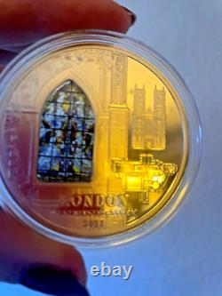 Cook Islands Windows of Heaven Westminster Abbey $10 2011 Silver Coin Mint Case