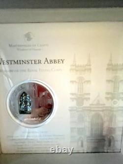 Cook Islands Windows of Heaven Westminster Abbey $10 2011 Silver Coin Mint Case