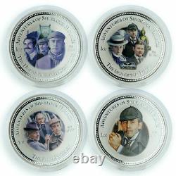 Cook Islands set of 4 coins The Adventures of Sherlock Holmes silver coins 2007
