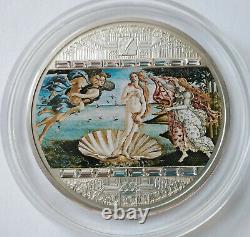 Cook islands 20 dollar 2008 Masterpieces of Art Birth of Venus 3 Oz Silver
