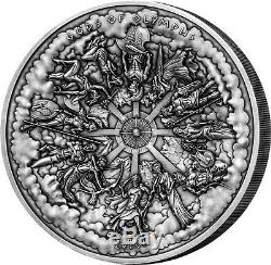 Cook islands 2016 50$ Gods of Olympus 1 Kilo Silver. 999 Antique Finish Coin