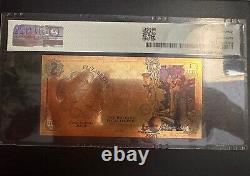 Cook islands banknotes -2 Dollars. 2 Notes In 70 Gem Unc 1/200 Oz 999 Gold Each