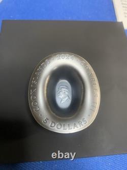 Cowboy Hat 2024 $5 1 oz Silver Antique Finish Coin Cook Island