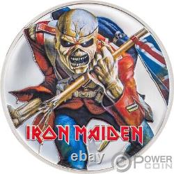 EDDIE THE TROOPER Iron Maiden 1 Oz Silver Coin 5$ Cook Islands 2023